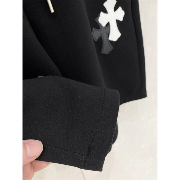クロスパッチ クロムハーツ コピー Chrome Hearts スウェットショーツ メンズ レディース ドローストリング ウエスト ゴム仕様 ハーフパンツ