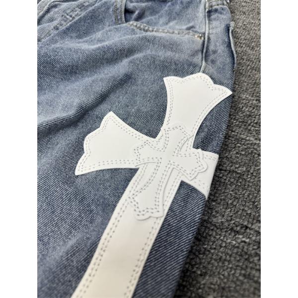  クロスデザイン パッチワーク ボトムス メンズ レディース ストレート ストリート クロムハーツ コピー CHROME HEARTS