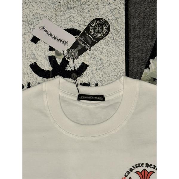 半袖Tシャツ クロスロゴ レッドプリント バックプリント ビッグシルエット ユニセックス クロムハーツ コピー CHROME HEARTS