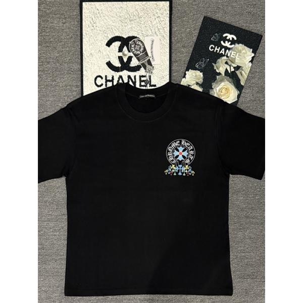 クロスプリント Tシャツ  クロムハーツ コピー CHROME HEARTS メンズ レディース 半袖トップス カラークロス ロゴデザイン ストリート