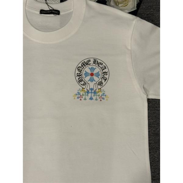 クロスプリント Tシャツ  クロムハーツ コピー CHROME HEARTS メンズ レディース 半袖トップス カラークロス ロゴデザイン ストリート