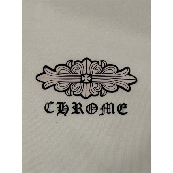  Tシャツ メンズ 半袖トップス フローラルデザイン ワンポイント 背面プリント クロムハーツ コピー CHROME HEARTS