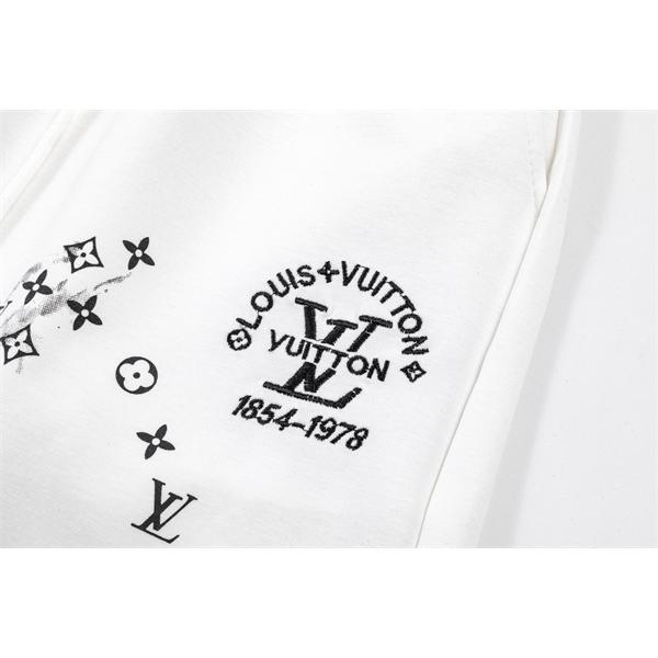 激安 メンズ ルイヴィトン コピー LOUIS VUITTON ショートパンツ モノグラムプリント 刺繍ロゴ 夏用 カジュアル 軽量 ハーフパンツ