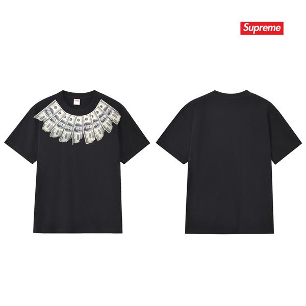 マネープリント ネックデザイン インパクト ストリート 半袖 シュプリーム コピー SUPREME