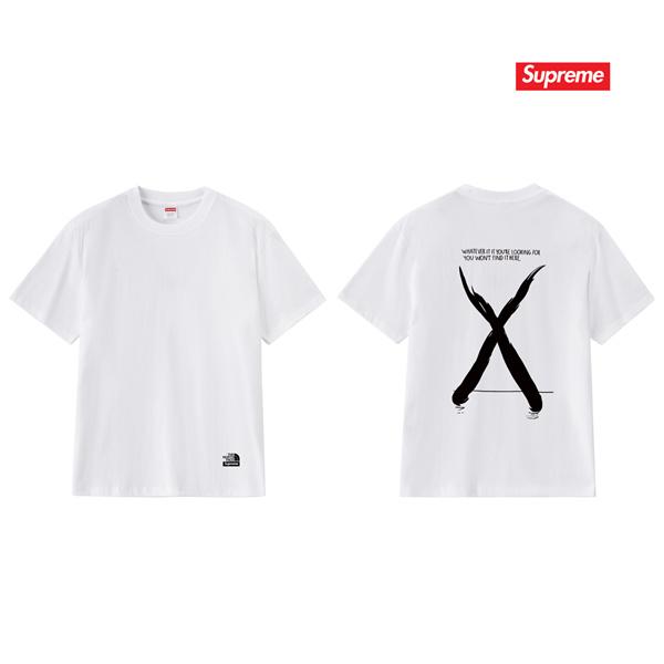激安 メンズ 半袖Tシャツ バックプリント Xデザイン モノトーン ストリート ビッグシルエット シュプリーム コピー SUPREME
