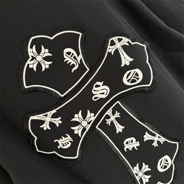   UV変色 刺繍クロス ワイドシルエット クルーネック 夏服 クロムハーツ コピー CHROME HEARTS Tシャツ