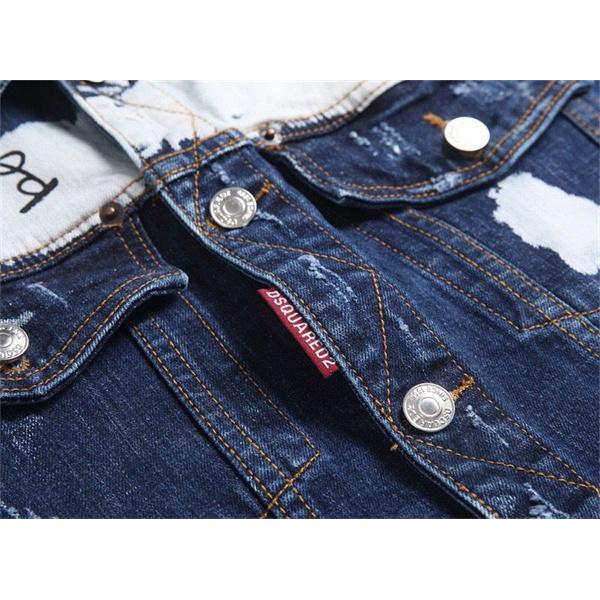  ダメージ加工 ペイントグラフィック ヴィンテージ風 長袖 ディースクエアード コピー DSQUARED2