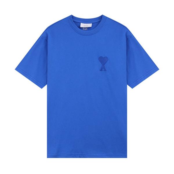 ハートA刺繍 ワンポイント 無地 クルーネック 多色展開 アミパリス コピー AMI Paris Tシャツ