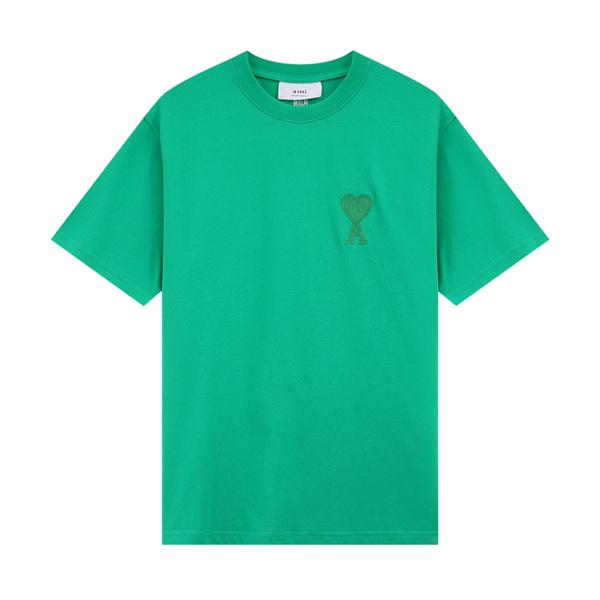 ハートA刺繍 ワンポイント 無地 クルーネック 多色展開 アミパリス コピー AMI Paris Tシャツ