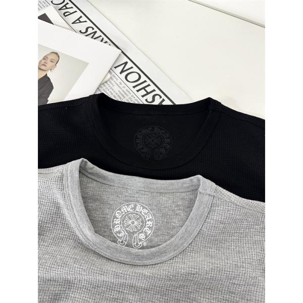  メンズ 長袖Tシャツ 十字架刺繍 ブラック グレー クロムハーツ コピー Chrome Hearts