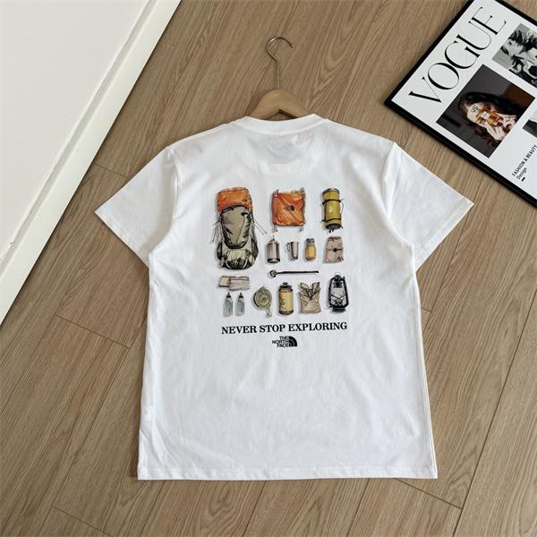 ギアスケッチプリント 半袖Tシャツ 胸元ワンポイントロゴ ホワイト ブラック クルーネック NEVER STOP EXPLORING ザ・ノース・フェイス コピー THE NORTH FACE