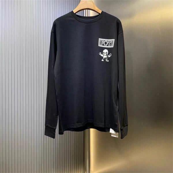 クロムハーツ風 長袖Tシャツ スカルプリント カラフルロゴ バックプリント ストリート系 オーバーサイズ ユニセックス