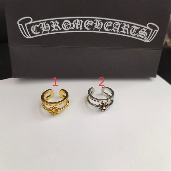 フローラルモチーフ オープンリング Chrome Hearts チェーンライン クロムハーツ コピー ゴールド シルバー 2色デザイン