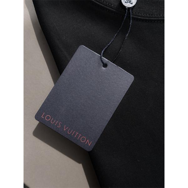 ロゴプリント カットソー Louis Vuitton センターLV ルイヴィトン コピー モノトーン 半袖Tシャツ ベーシックシルエット