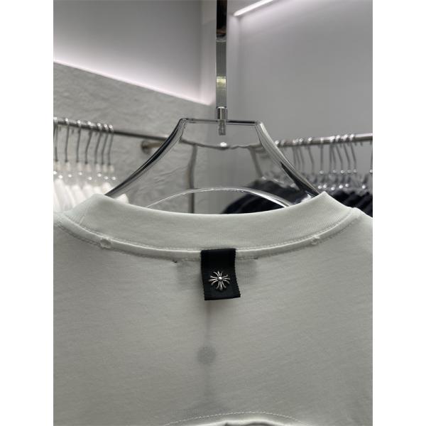 アイボリー レイヤード風 ロングスリーブTシャツ Chrome Hearts 胸元サークルパッチ クロムハーツ コピー 袖ロゴワッペン クルーネック