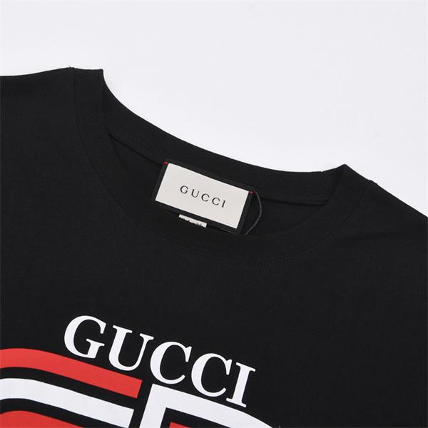  アイボリー 半袖Tシャツ GUCCI マルチカラーGGプリント グッチ コピー フロントロゴ クルーネック 無地バックデザイン