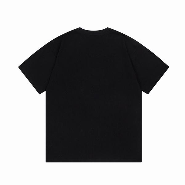 ブラック 半袖Tシャツ GUCCI オーバーラップGGプリント グッチ コピー フロントロゴ クルーネック 無地バックデザイン