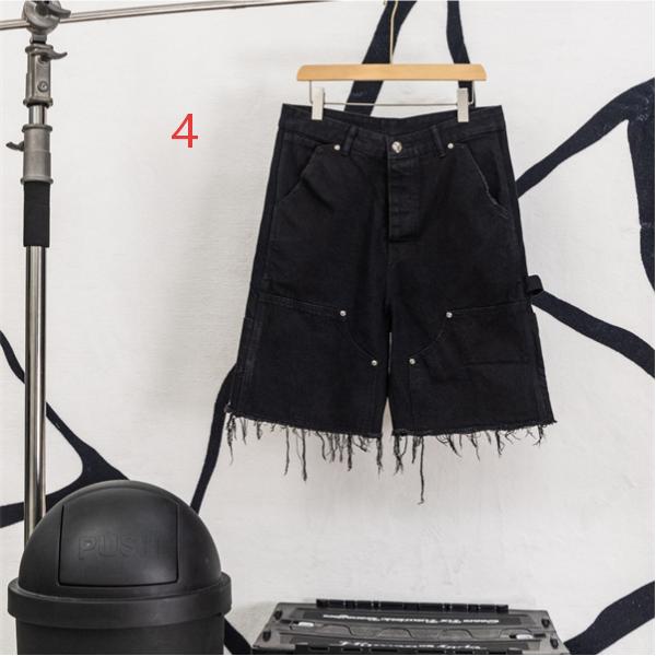 ブラックデニム ショートパンツ Chrome Hearts クロスパッチ装飾 クロムハーツ コピー カットオフ裾 レッドホワイト ワイドポケット