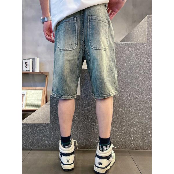 ラックデニム ショートパンツ Chrome Hearts クロスパッチ装飾 クロムハーツ コピー カットオフ裾 レッドホワイト ワイドポケット