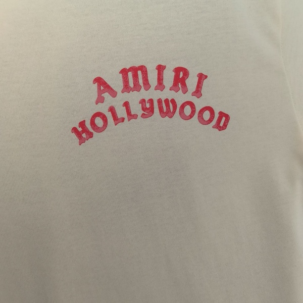 AMIRI アミリ 半袖Tシャツ バックロゴプリント カーブロゴデザイン ルーズシルエット カジュアル ストリート ユニセックス