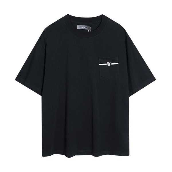 AMIRI アミリ Tシャツ 半袖 ミニロゴ ワンポイント ラインデザイン シンプル 無地感 ベーシック オーバーサイズ
