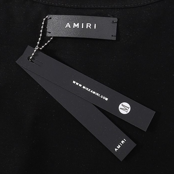 AMIRI アミリ Tシャツ 半袖 前後プリント バックロゴ ラインデザイン ダブルロゴ ストリート オーバーサイズ