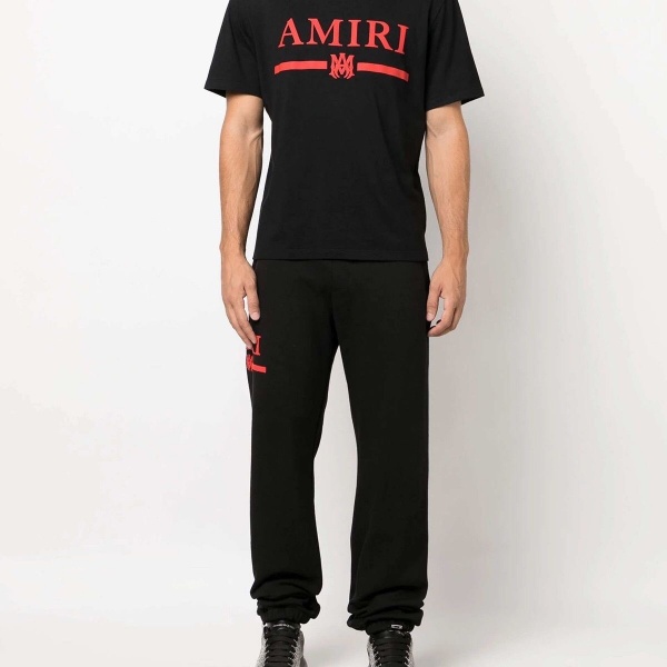 AMIRI アミリ Tシャツ 半袖 ロゴプリント レッドライン コントラストデザイン ストリート ベーシック オーバーサイズ