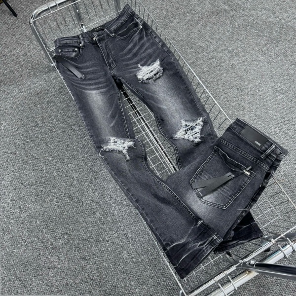 AMIRI アミリ デニムパンツ メンズ レディース ダメージ加工 ウォッシュデニム クラッシュデザイン スリムフィット ストリート ユニセックス
