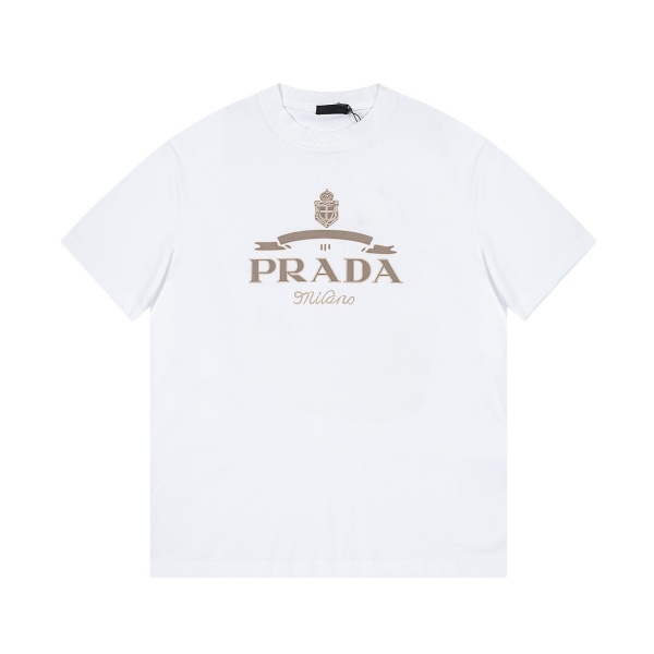 PRADA プラダ メンズ 半袖Tシャツ ロゴプリント Milano クラシック