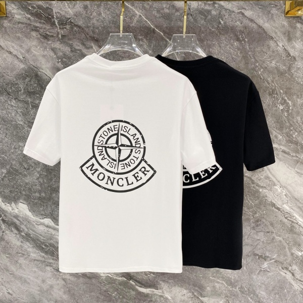 MONCLER モンクレール メンズ 半袖Tシャツ コットン ロゴ刺繍 シンプル 無地 クルーネック 定番 快適