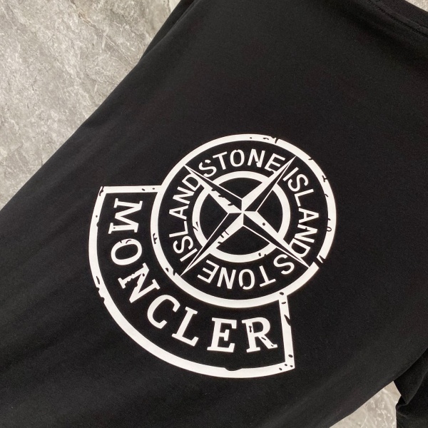 MONCLER モンクレール メンズ 半袖Tシャツ コットン ロゴ刺繍 シンプル 無地 クルーネック 定番 快適