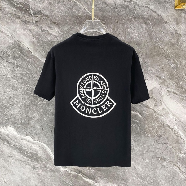 MONCLER モンクレール メンズ 半袖Tシャツ コットン ロゴ刺繍 シンプル 無地 クルーネック 定番 快適
