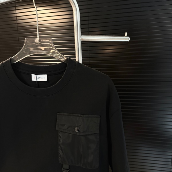 MONCLER モンクレール メンズ 半袖Tシャツ ポケットデザイン コットン クルーネック シンプル 機能性 カジュアル