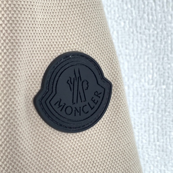 MONCLER モンクレール ポロシャツ メンズ 半袖 ジップポロ ロゴパッチ 鹿の子 コットン 上品 カジュアル 夏