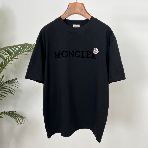 MONCLER モンクレール メンズ 半袖Tシャツ フロッキーロゴ コットン