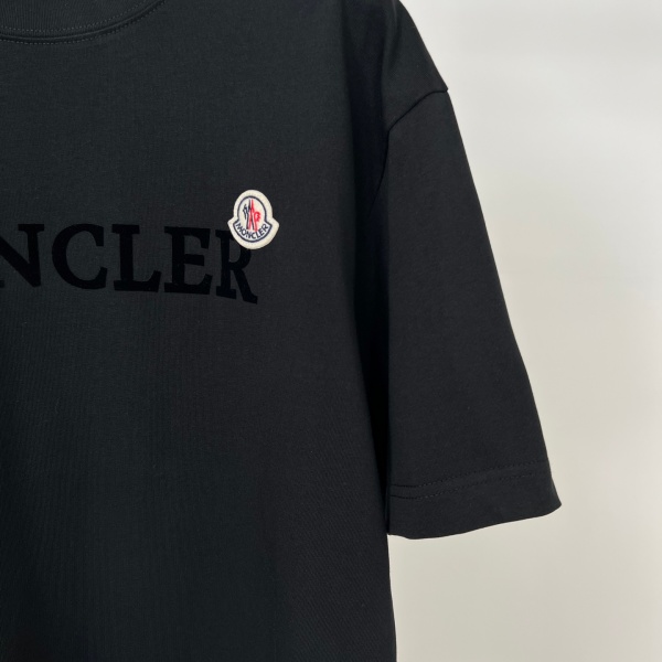 MONCLER モンクレール メンズ 半袖Tシャツ フロッキーロゴ コットン クルーネック ゆったり シンプル カジュアル 夏