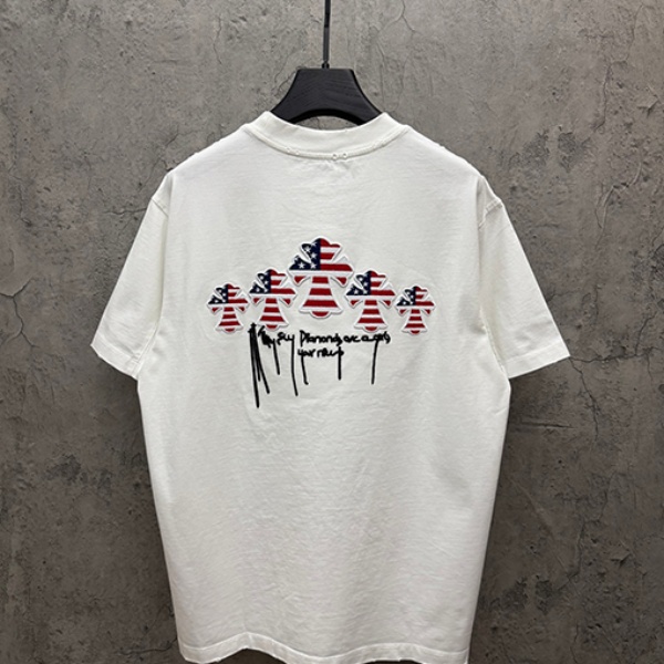 CHROME HEARTS クロムハーツ 2026新作 メンズ 半袖Tシャツ クロスパッチ ワンポイント 刺繍ロゴ オーバーサイズ