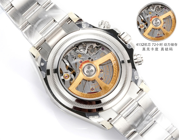 アイスブルー文字盤 腕時計 ROLEX デイトナ風 ロレックス コピー ブラウンベゼル クロノグラフ メタルブレスレット