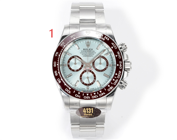 アイスブルー文字盤 腕時計 ROLEX デイトナ風 ロレックス コピー ブラウンベゼル クロノグラフ メタルブレスレット