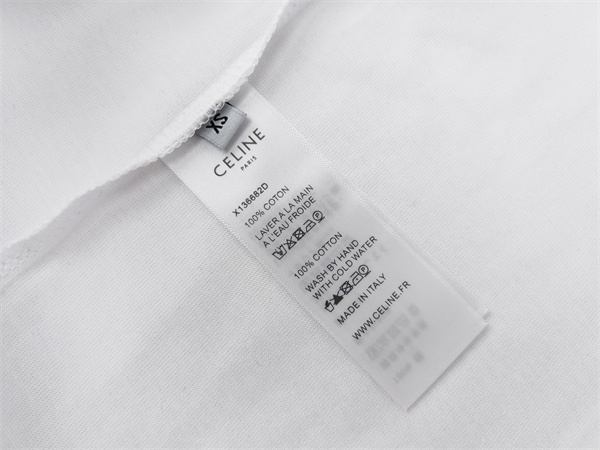  ホワイト リンガーTシャツ CELINE トリオンフロゴ セリーヌ コピー ブラックパイピング 半袖 クルーネック PARISプリント