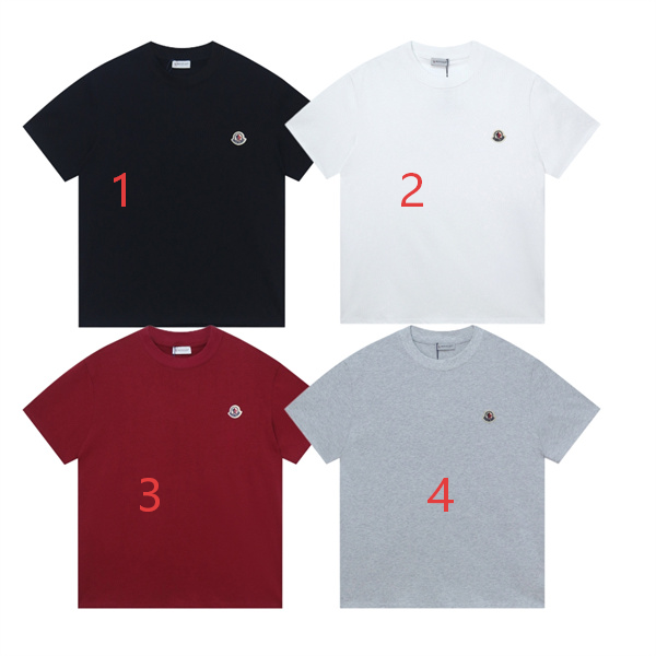 ワイト ロゴTシャツ MONCLER 胸元エンブレム モンクレール コピー 半袖 丸首 無地バック デイリーカットソー
