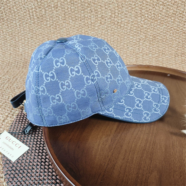 ブルーデニム キャップ GUCCI GG総柄 グッチ コピー ウォッシュ加工風 ベースボールキャップ カーブブリム帽子
