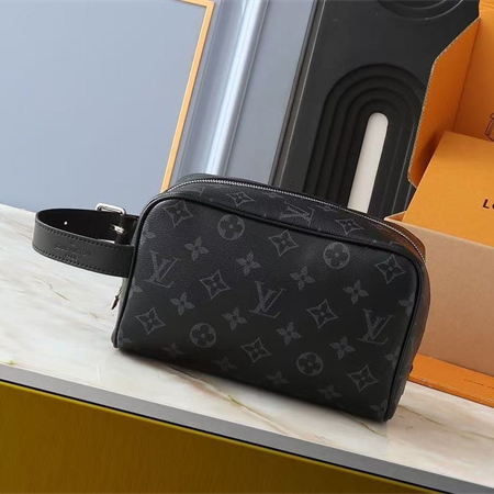 ブラック モノグラムバッグ Louis Vuitton LV総柄 ルイヴィトン コピー レザー調 ウエストバッグ風 ファスナー付き