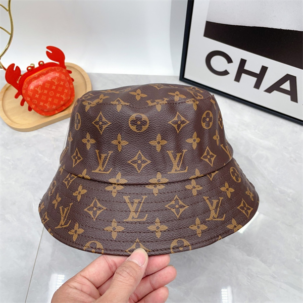 ブラウン バケットハット Louis Vuitton モノグラム総柄 ルイヴィトン コピー ロゴパターン カジュアル帽子 ユニセックス風