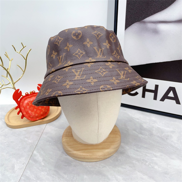 ブラウン バケットハット Louis Vuitton モノグラム総柄 ルイヴィトン コピー ロゴパターン カジュアル帽子 ユニセックス風