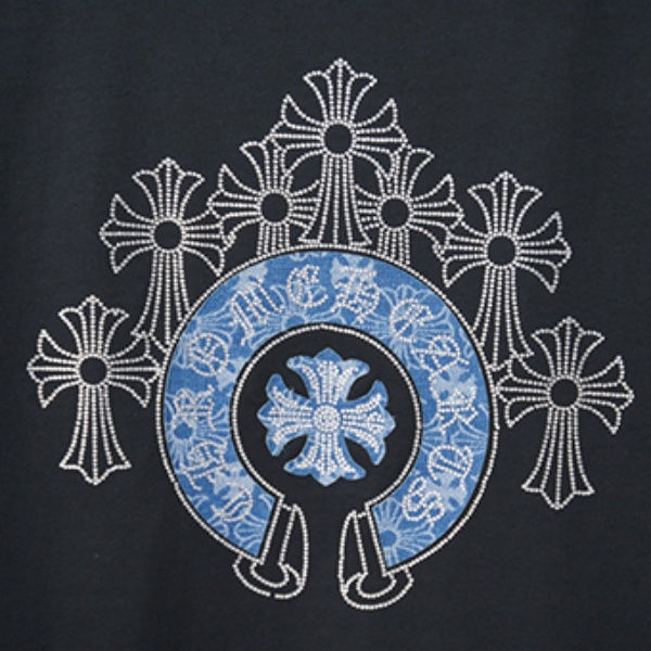 CHROME HEARTS クロムハーツ 2026新作 メンズ 半袖Tシャツ クロスサークル ロゴプリント オーバーサイズ クルーネック 高街風