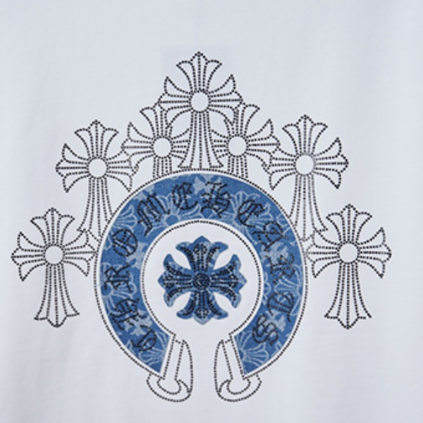 CHROME HEARTS クロムハーツ 2026新作 メンズ 半袖Tシャツ クロスサークル ロゴプリント オーバーサイズ クルーネック 高街風