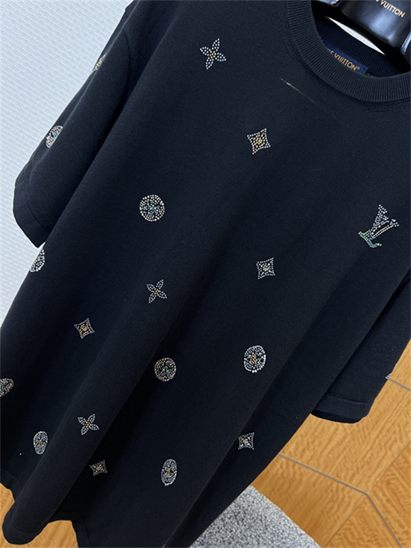 ライトブルー メッシュジャージー ルイヴィトンコピー フォトプリント 半袖 ビッグシルエット  Louis Vuitton 