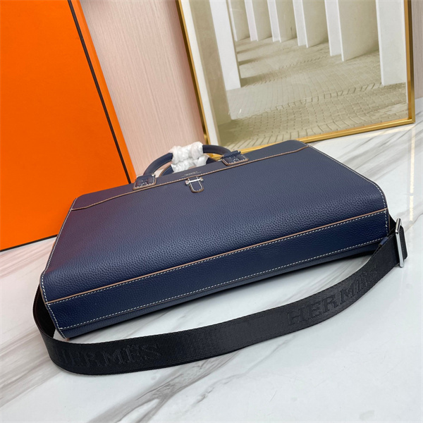 ネイビー ビジネストートバッグ HERMES エルメス コピー レザー調 
