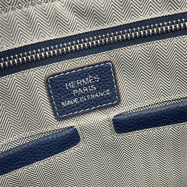 ネイビー ビジネストートバッグ HERMES エルメス コピー レザー調 ハンドバッグ ショルダーストラップ付き フラップデザイン